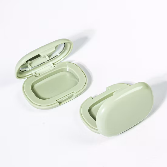 Квадратный пустой пластиковый компактный контейнер для румян для пудры